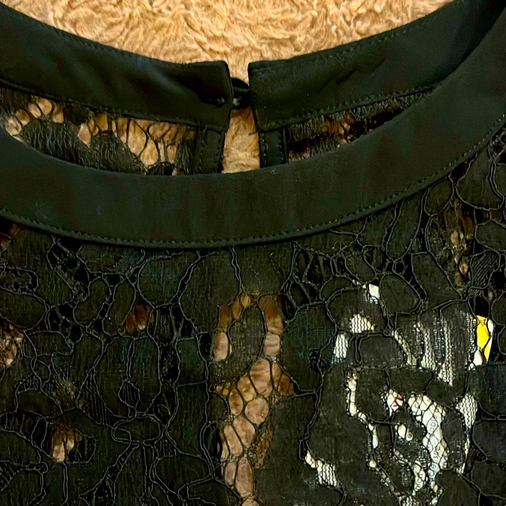Black dress with lace neck and sleeves
